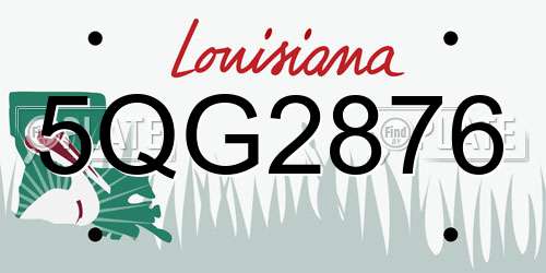 5QG2876 Louisiana License Plate