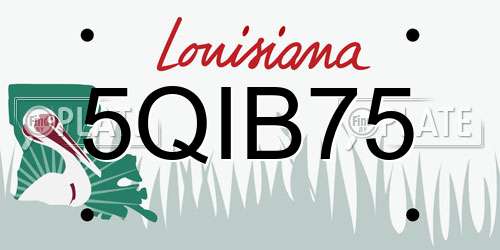5QIB75 Louisiana License Plate