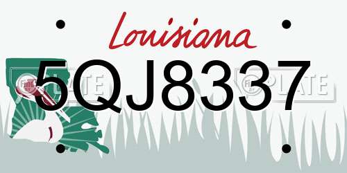5QJ8337 Louisiana License Plate