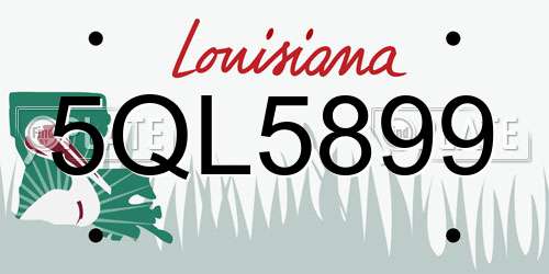5QL5899 Louisiana License Plate