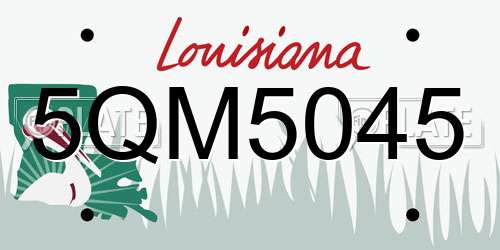 5QM5045 Louisiana License Plate