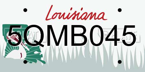 5QMB045 Louisiana License Plate