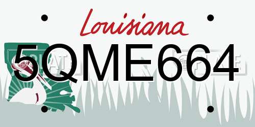 5QME664 Louisiana License Plate