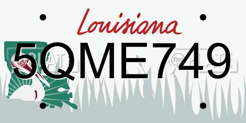 5QME749 Louisiana License Plate