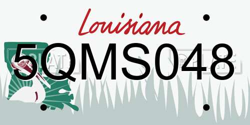 5QMS048 Louisiana License Plate