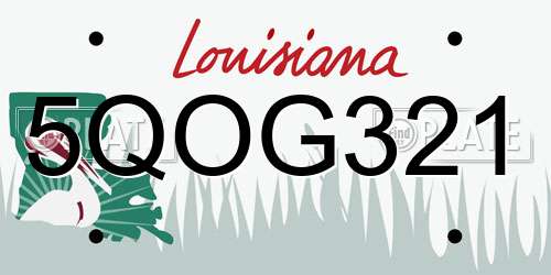 5QOG321 Louisiana License Plate
