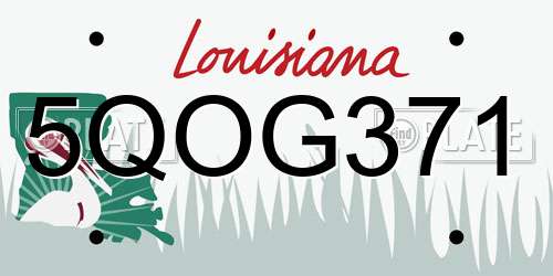 5QOG371 Louisiana License Plate