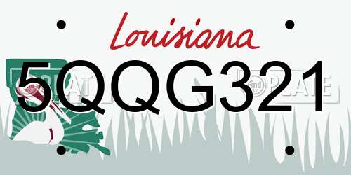 5QQG321 Louisiana License Plate