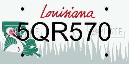 5QR570 Louisiana License Plate
