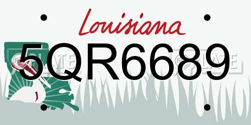 5QR6689 Louisiana License Plate