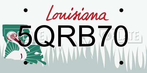 5QRB70 Louisiana License Plate