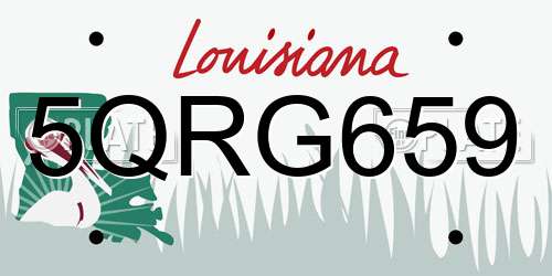 5QRG659 Louisiana License Plate