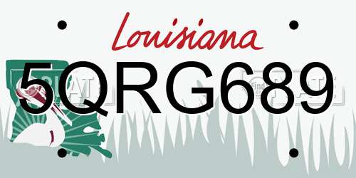 5QRG689 Louisiana License Plate