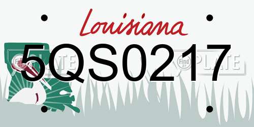 5QS0217 Louisiana License Plate