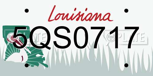 5QS0717 Louisiana License Plate