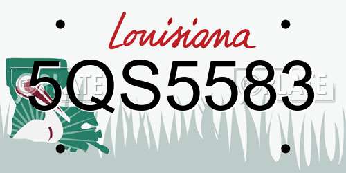 5QS5583 Louisiana License Plate