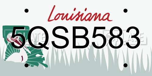 5QSB583 Louisiana License Plate