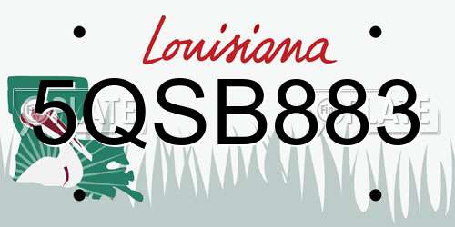 5QSB883 Louisiana License Plate