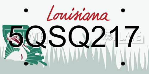 5QSQ217 Louisiana License Plate