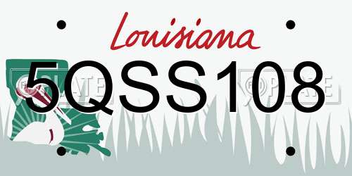 5QSS108 Louisiana License Plate