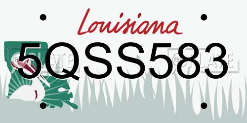5QSS583 Louisiana License Plate