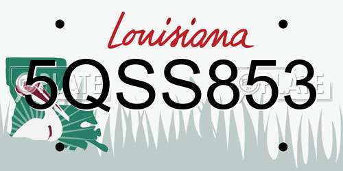5QSS853 Louisiana License Plate