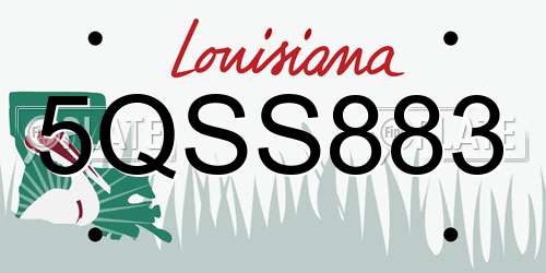 5QSS883 Louisiana License Plate