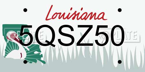 5QSZ50 Louisiana License Plate