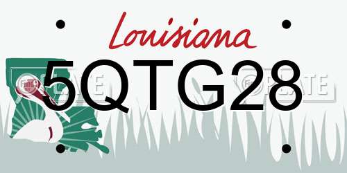 5QTG28 Louisiana License Plate
