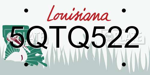 5QTQ522 Louisiana License Plate