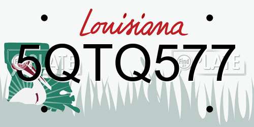 5QTQ577 Louisiana License Plate