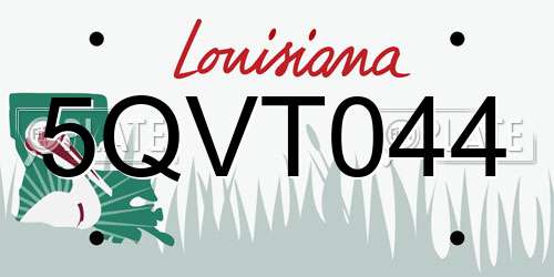 5QVT044 Louisiana License Plate
