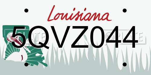 5QVZ044 Louisiana License Plate