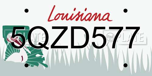 5QZD577 Louisiana License Plate
