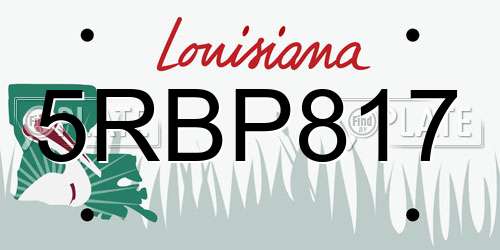 5RBP817 Louisiana License Plate
