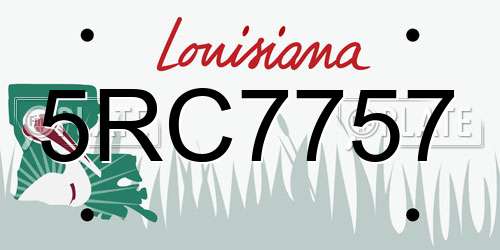5RC7757 Louisiana License Plate