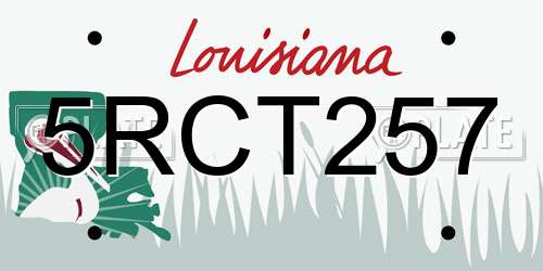 5RCT257 Louisiana License Plate