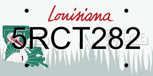 5RCT282 Louisiana License Plate