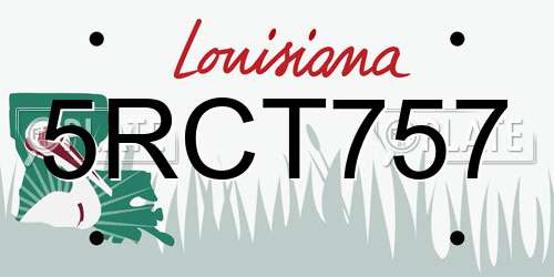5RCT757 Louisiana License Plate