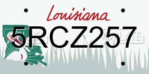 5RCZ257 Louisiana License Plate