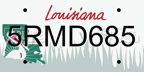 5RMD685 Louisiana License Plate