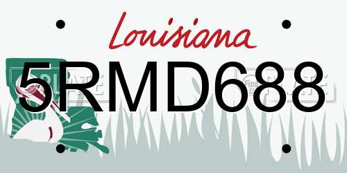 5RMD688 Louisiana License Plate