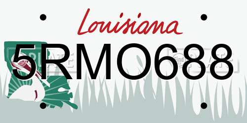5RMO688 Louisiana License Plate