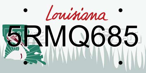 5RMQ685 Louisiana License Plate