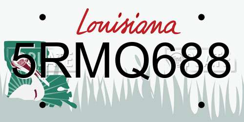 5RMQ688 Louisiana License Plate