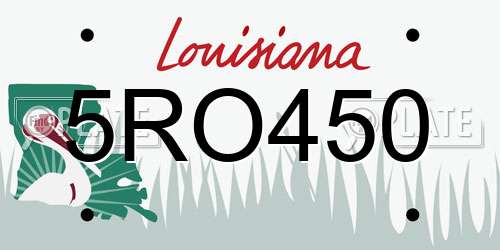 5RO450 Louisiana License Plate