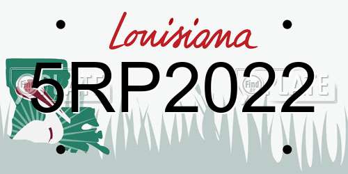 5RP2022 Louisiana License Plate