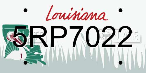 5RP7022 Louisiana License Plate
