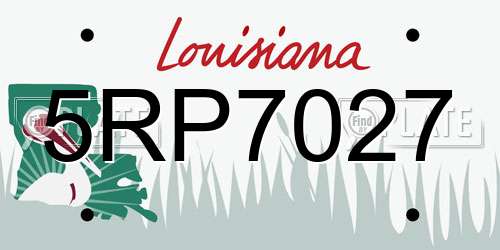 5RP7027 Louisiana License Plate