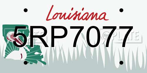 5RP7077 Louisiana License Plate